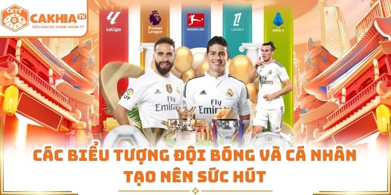 Các biểu tượng đội bóng và cá nhân tạo nên sức hút